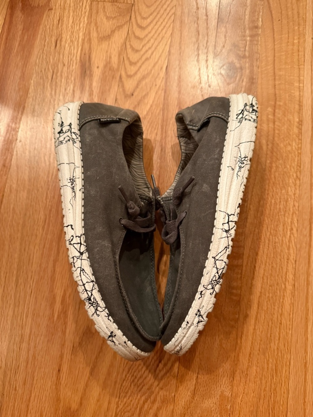Grey And White Women’s Slip On Hey dudes Size U.S. Women 8